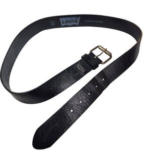 Levi Strauss & Co Leather Belt Size 40 Black Distressed Vintage Style Casual Men